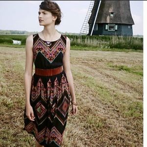 Patchwork Chevron Midi Dress